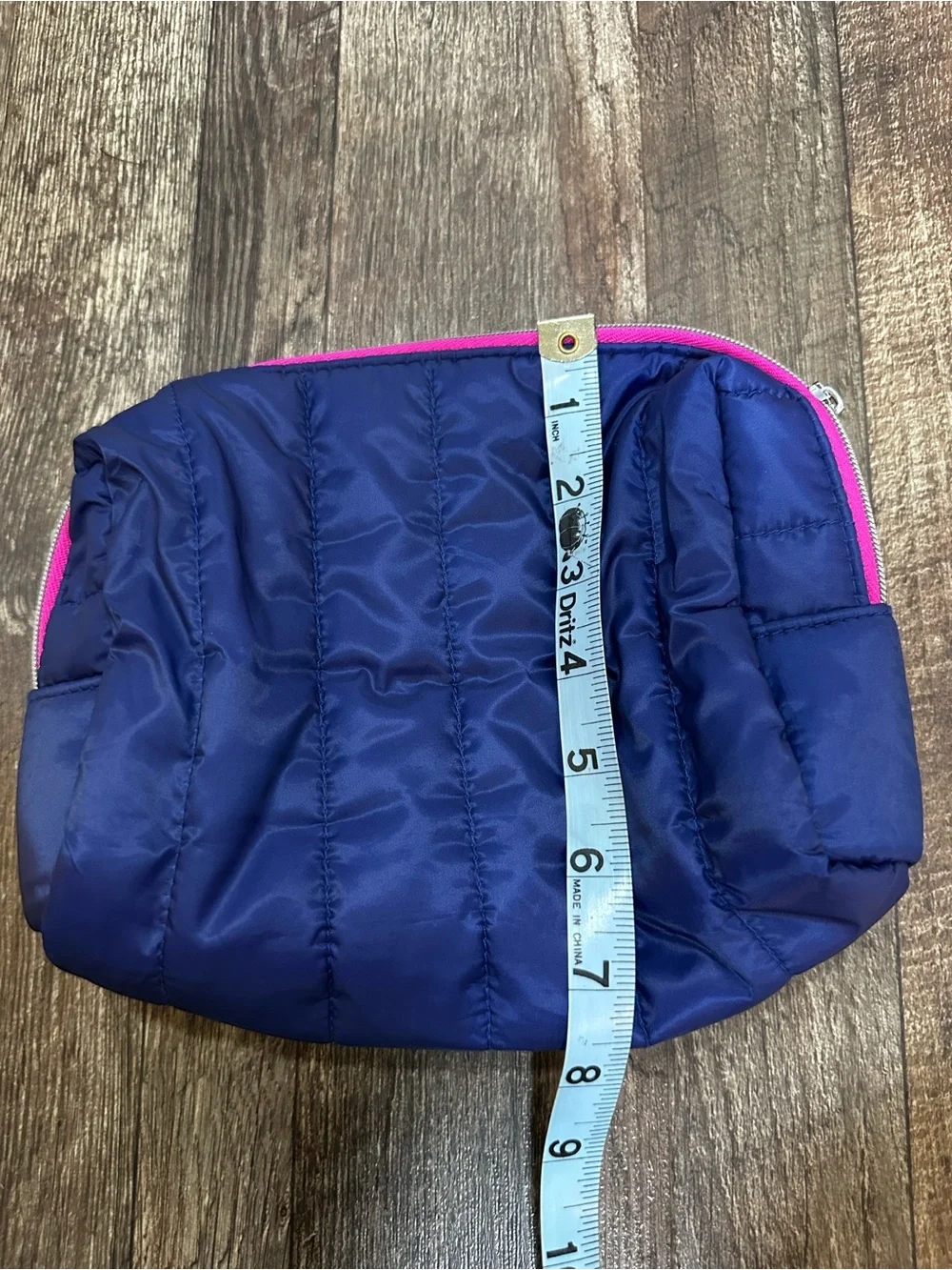 StriVectin Quilted Navy Cosmetic Pouch with Pink Accent